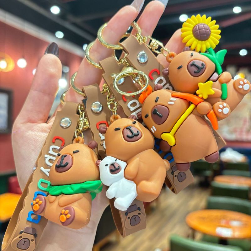 Cute Capybara Bag Soft Rubber Keychain Niche Backpack Decoration High-end Doll Pendant_voghion.com