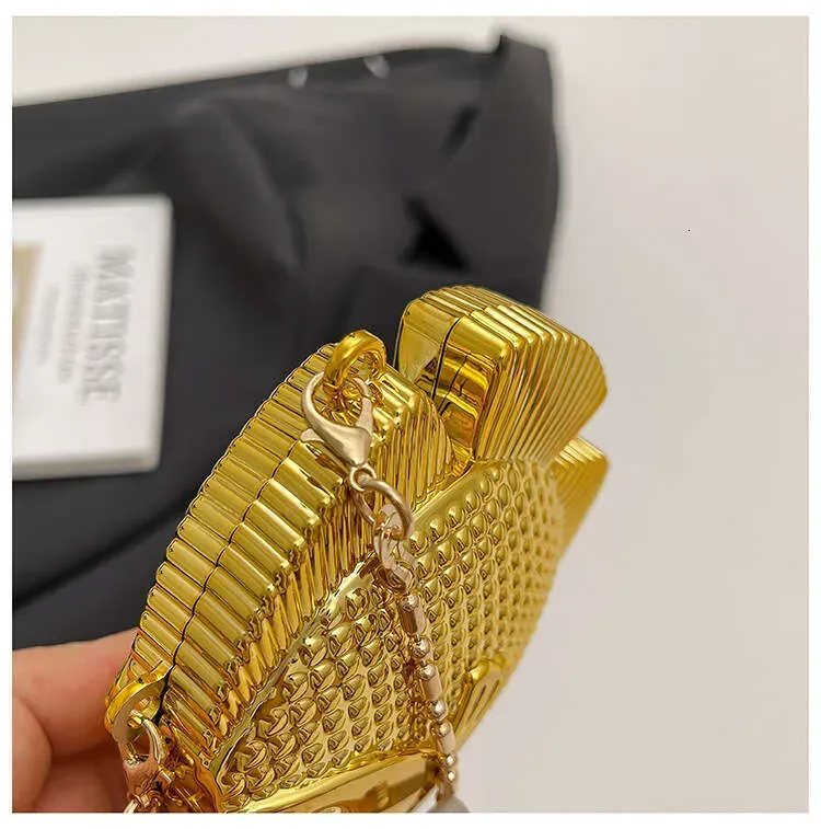 Borsa a tracolla eccentrica a forma di pesce, piccola e carina, in metallo, 2025, nuova moda e personalità_voghion.com