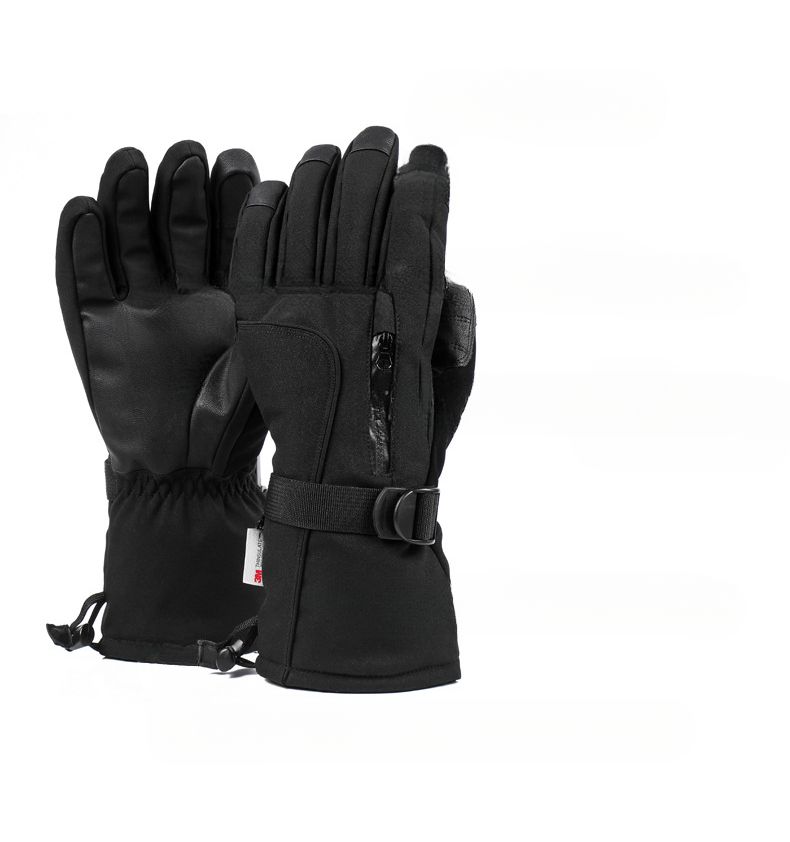 Gants de ski imperméables, coupe-vent, chauds et épais, à cinq doigts, en coton américain, pour randonnée, moto_voghion.com