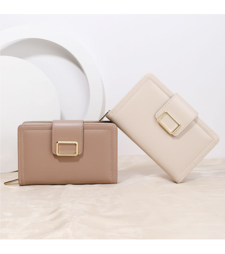 Multi-functional Wallet Solid Color Pu Women's Purse Short Hand Purse Purse_voghion.com