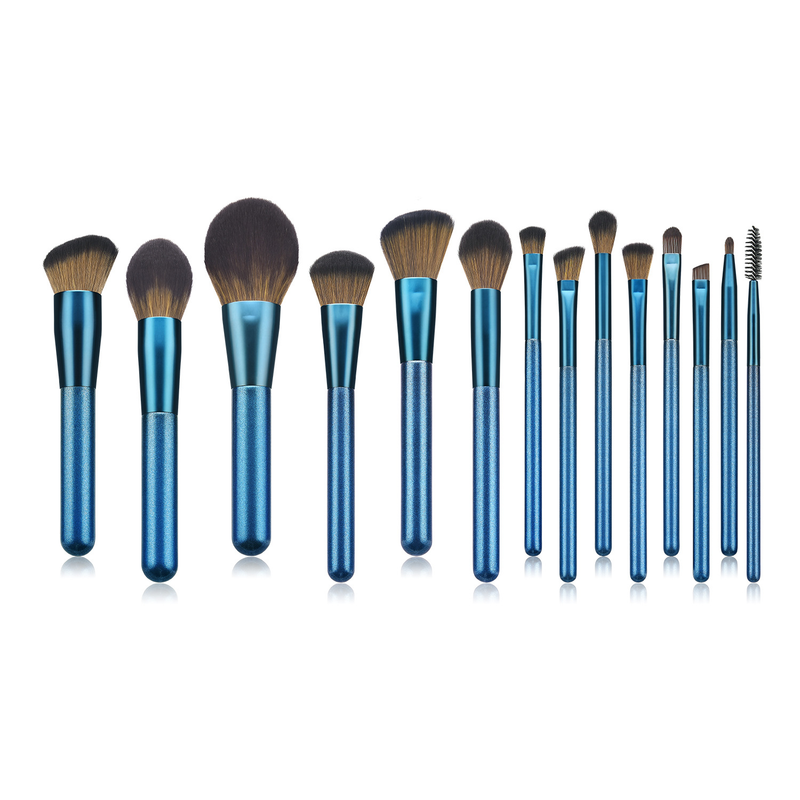 14 pièces ensemble de pinceaux de maquillage bleu saphir Yuncai Blush brosse outils de beauté GUJHUI_voghion.com