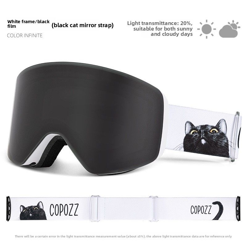 COPOZZ Ski Glasses Magnetic Suction Double-layer Anti-fog Ski Goggles Men's And Women's Cylindrical Cards Myopia Mountaineering Goggles Equipment_voghion.com