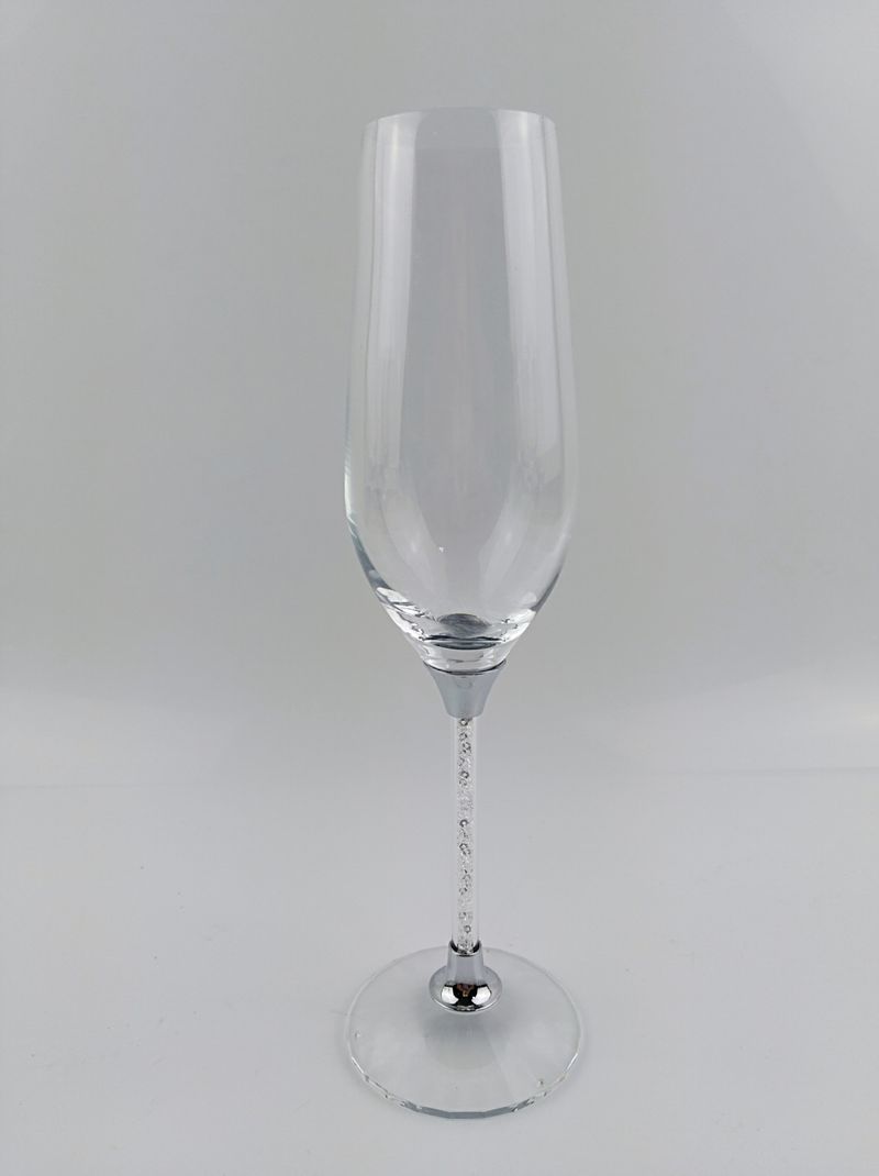 Caixa de presente de diamante branco, conjunto com 2 taças de champanhe, copos de cristal para uso doméstico, artigos de bar de pé alto_voghion.com
