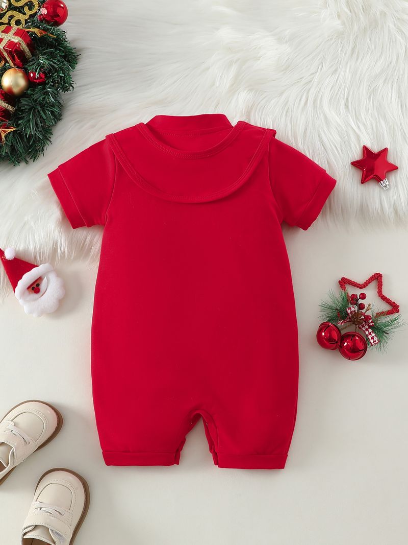 Kids’ Clothing New Christmas Santa Claus Head Cute One Piece Romper_voghion.com
