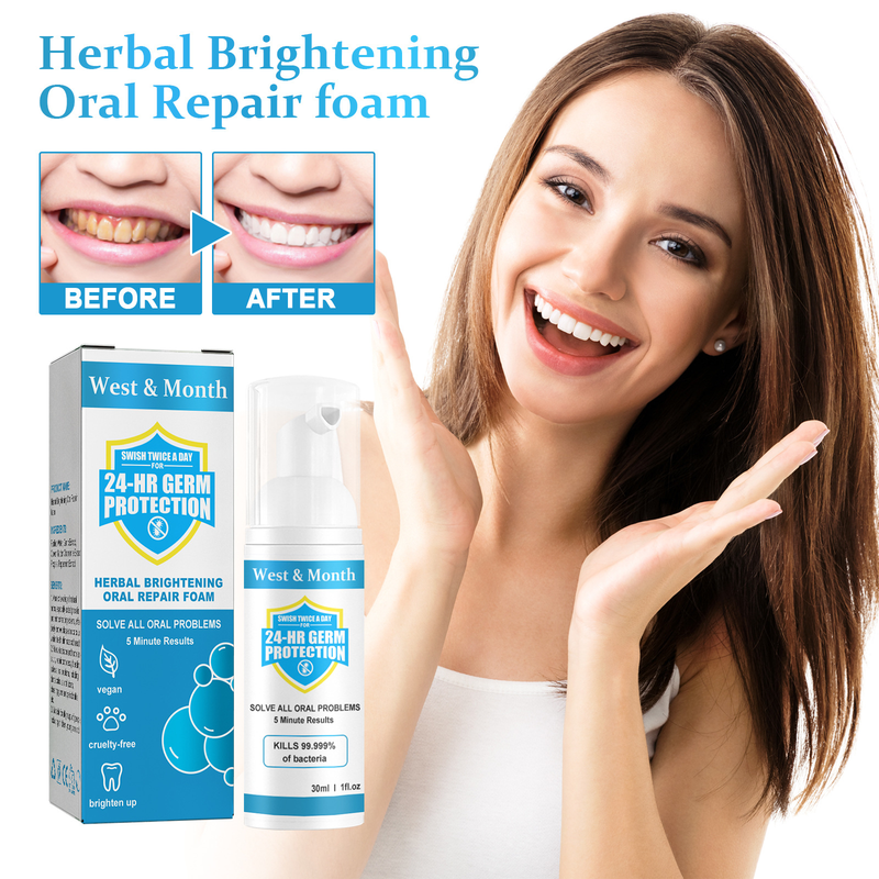 Tandpasta West&Month Kruidenmousse voor het bleken van tanden Reiniging Geur en vlek in de mond Tanden bleken schuim_voghion.com