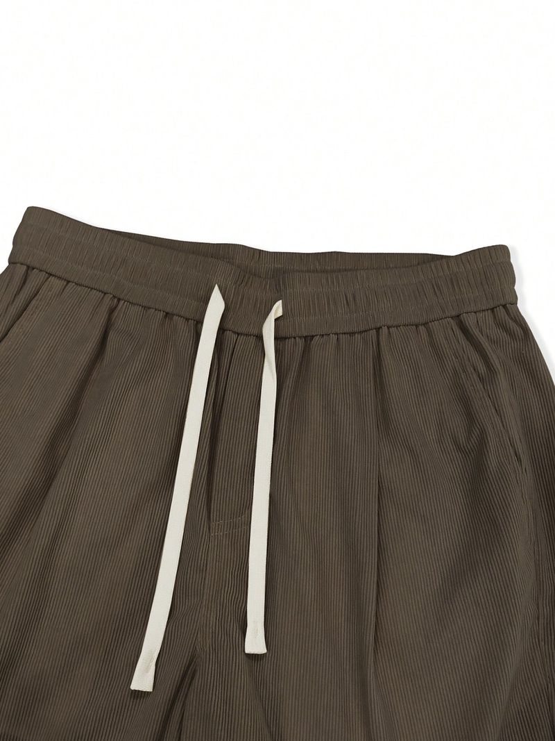 Men's Loose Fit High-Waisted Trousers – Casual Straight-Leg Pants With Drop Cuff (Black/Khaki/Light Grey) | Minimalist & Streetwear Style_voghion.com