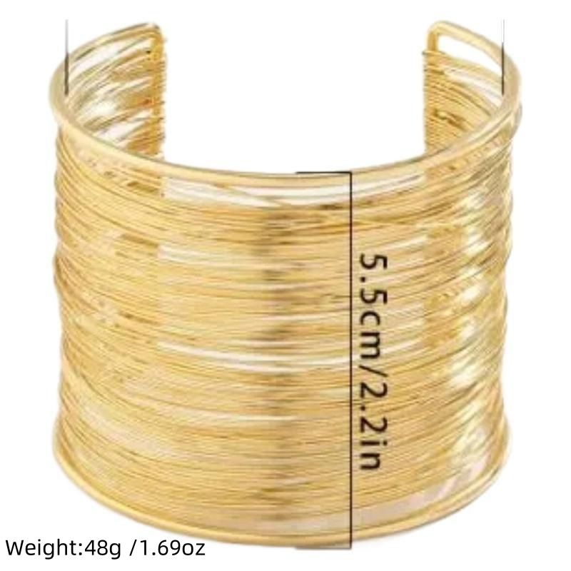 Fashion New Personality Fashion Embossed Twist Geometric Multi Layer Stacking Bracelet 10 Piece Set Decoration_voghion.com