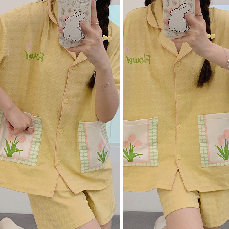 2023 new summer pajamas sweet and comfortable short-sleeved shorts home summer suit_voghion.com