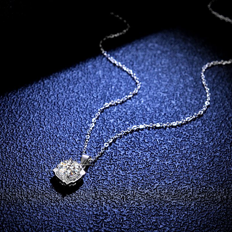 Tancise lujo personalidad plata Moissanite colgante collar mujer clásico marea fiesta regalo_voghion.com