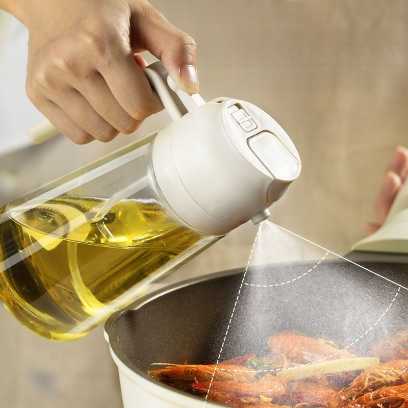 High-end Household Kitchen And Pour Dual-use Edible Pot Glass Two-in-one Spray Oil Bottle_voghion.com