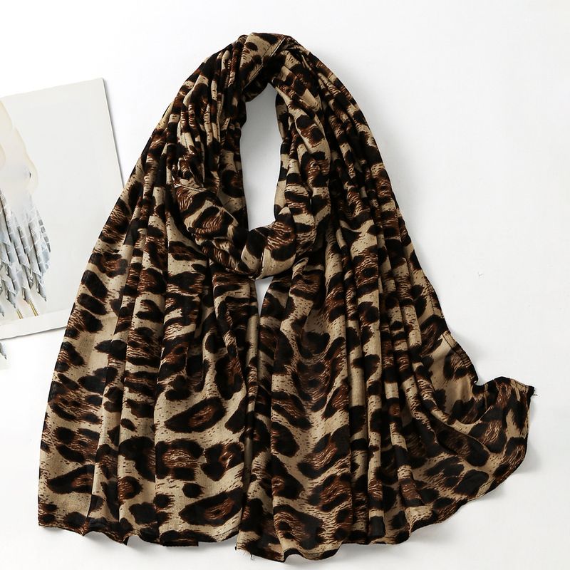 Women's Scarve Classic Popular Leopard Print Cotton Long Scarf Retro Trend Zebra Print Headscarf Women Spot_voghion.com