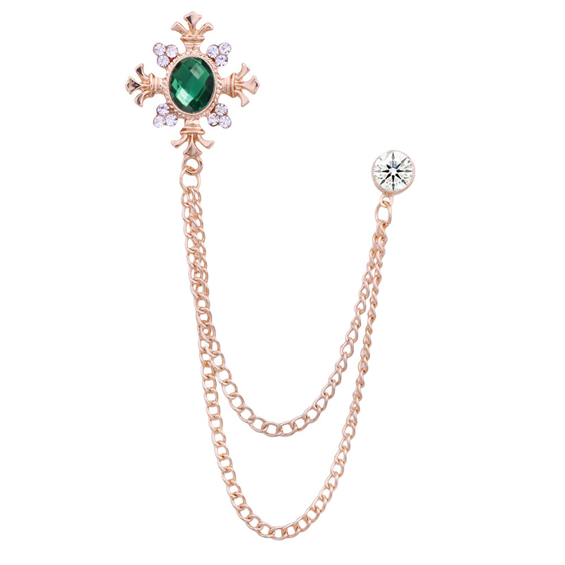 Retro Saray Mücevher Broş erkek Takım Elbise Pin Vintage Rhinestone Çapraz Püskül Yaka Iğneler Zincir Rozeti ile Lüks Takı Aksesuarları_voghion.com