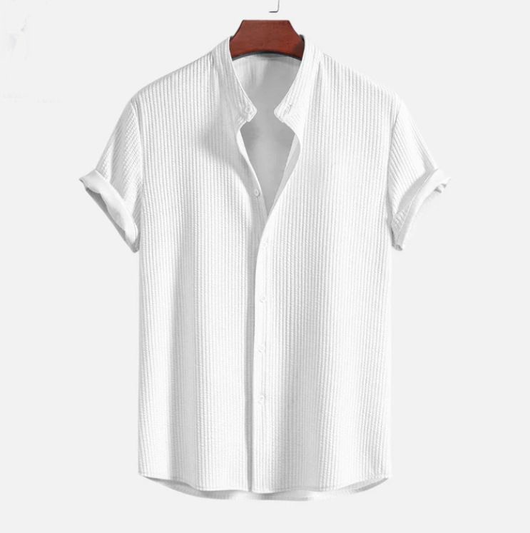 Clothing 2024 Summer New Short Sleeve Solid Color Men's Shirt Top_voghion.com