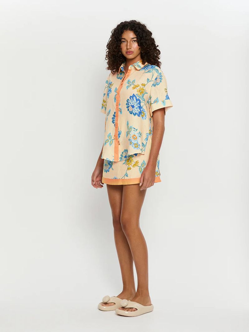 Vêtements pour femmes printemps et été, nouvelle chemise à manches courtes, jupe imprimée, ensemble deux pièces ample pour les vacances_voghion.com