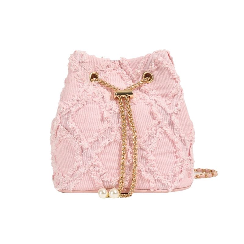 Mini bolsa acolchoada para mulheres, nova bolsa transversal simples com cordão e borla, primavera de 2024_voghion.com
