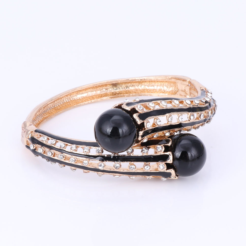 Collar de perlas simuladas de cristal para dama de honor de boda para mujer, pendientes colgantes, brazalete, anillo, conjunto de joyería para disfraz de fiesta_voghion.com