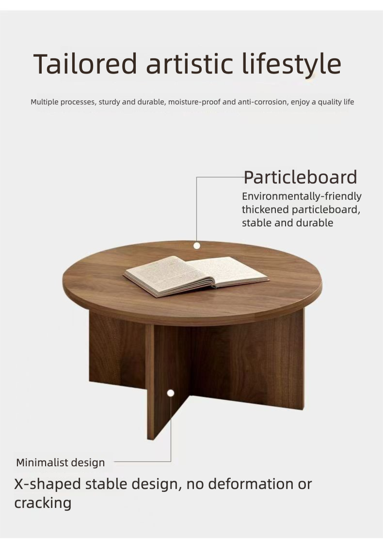 Nordischer minimalistischer Couchtisch für Mietwohnungen, runder Tisch, Internet-Promi-Ins-Stil, geeignet für den Heimgebrauch in_voghion.com