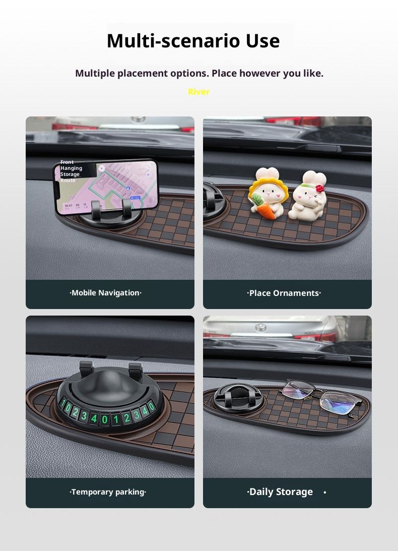 Multifunktionale, rutschfeste Handyhalterung mit Armaturenbrett-Navigationshalterung und Silikonmatte für das Auto_voghion.com