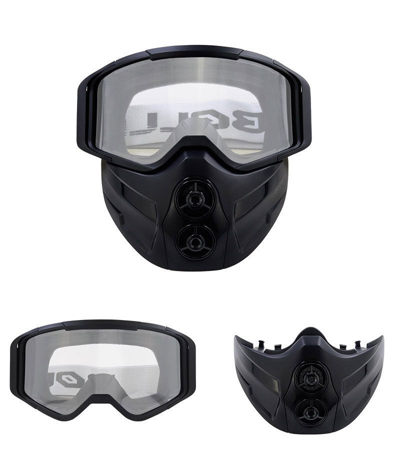 BOLLFO Neue Outdoor-Offroad-Motorrad-Windschutzscheiben mit doppeltem Verwendungszweck, abnehmbare Gesichtsmaske, schwarze Schutzbrille für Erwachsene_voghion.com