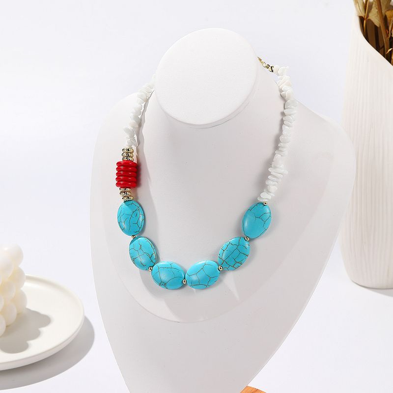 Bohemian Ethnic Wind Turquoise Necklace Female_voghion.com