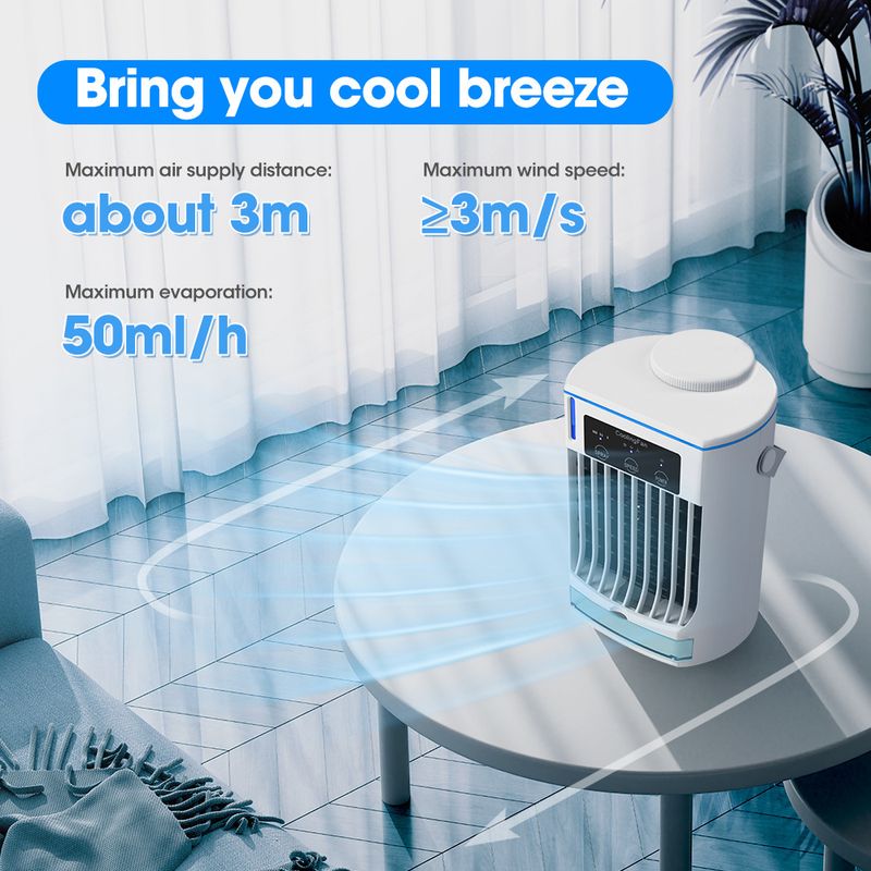 Explosives Desktop Cooler Office Mute Humidification Spray Electric USB Mini Air Conditioner Fan_voghion.com