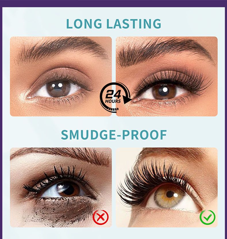Mascara bianco lungo e ricurvo, resistente all'acqua e al sudore, ciglia colorate, senza grumi e non facile da sbavare._voghion.com