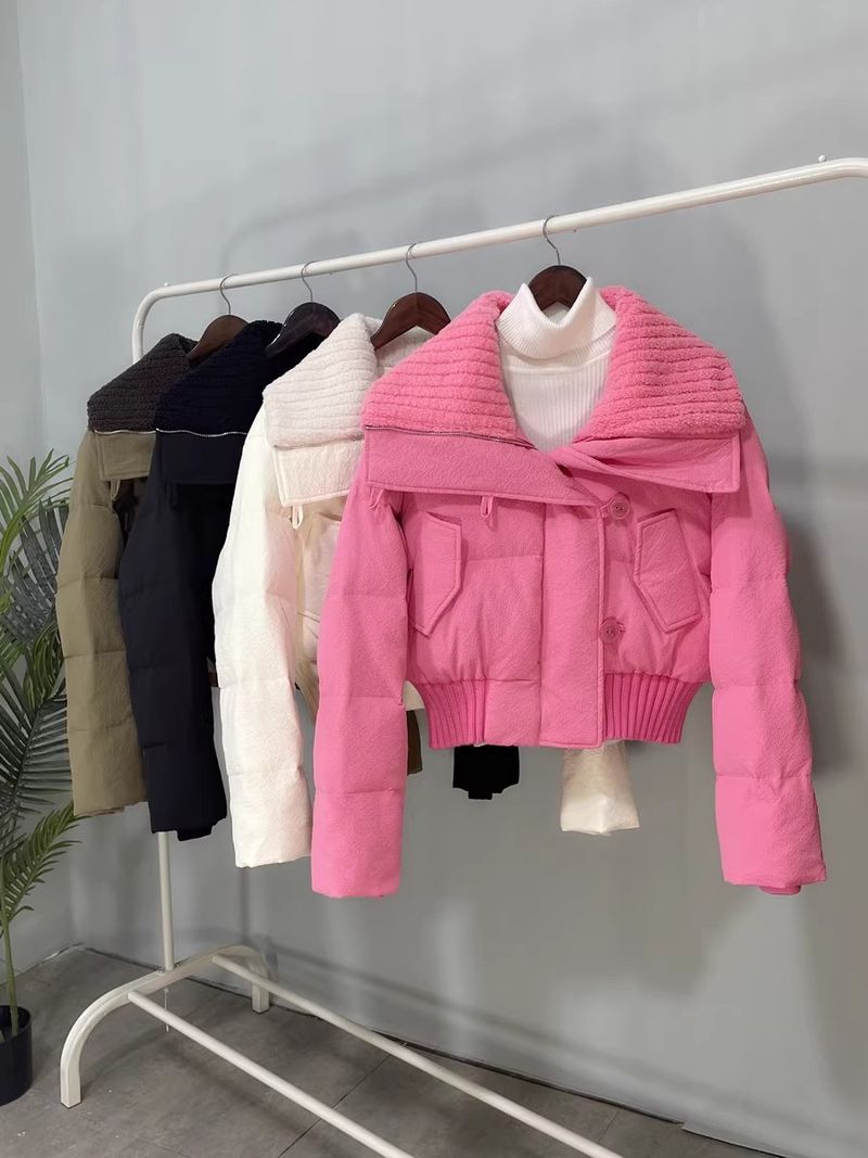 Women's Clothing winter new design lamb wool lapel fashionable Korean style thick short bread coat cotton coat trendy_voghion.com