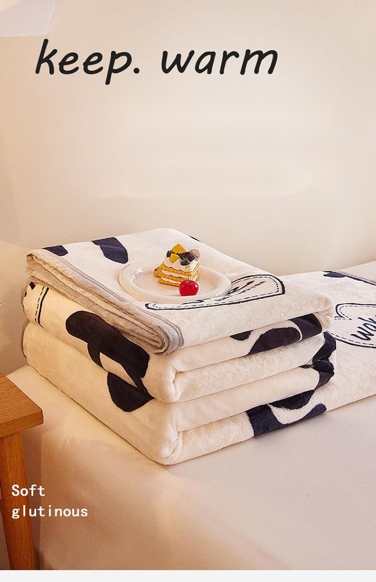 Class A Thick 2025 New Printed Autumn Winter Warm Flannel Bed Sheet Coral Fleece Pet Blanket_voghion.com