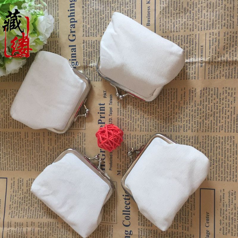 Fluoreszierende reine weiße Leinwand Geldbörse Student Stoff Münztüte Kinder Brieftasche Weihnachten kleines Geschenk_voghion.com