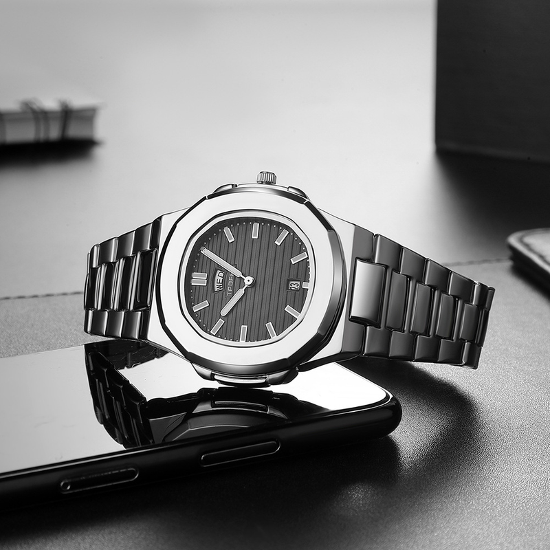 Wrist Watches For Men, Nautilus Stainless Steel Quartz Movement Date Pagani Design Men's Luminous Hands Casual Business Watches_voghion.com