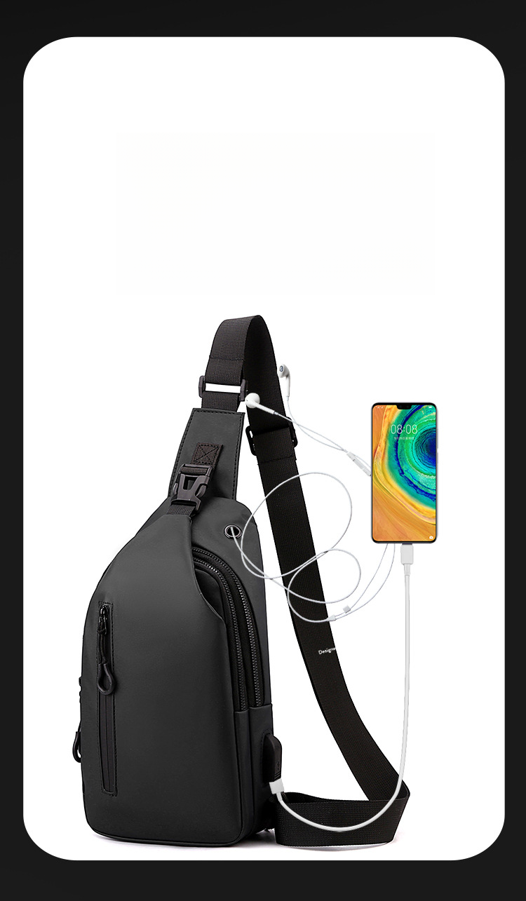 Nouveau sac de poitrine imperméable pour homme, sac à bandoulière simple, sac à dos à la mode_voghion.com