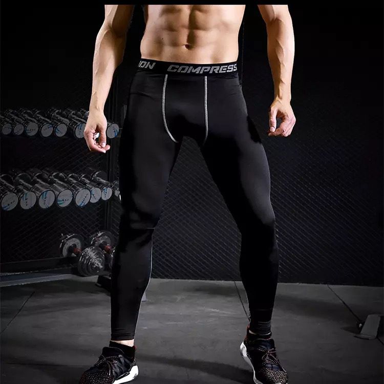 Men's Quick-Dry Fitness Leggings - Tight-Fit Stretchy, Ideal For Running, Basketball Training & Outdoor Workout Base Layer Pants_voghion.com