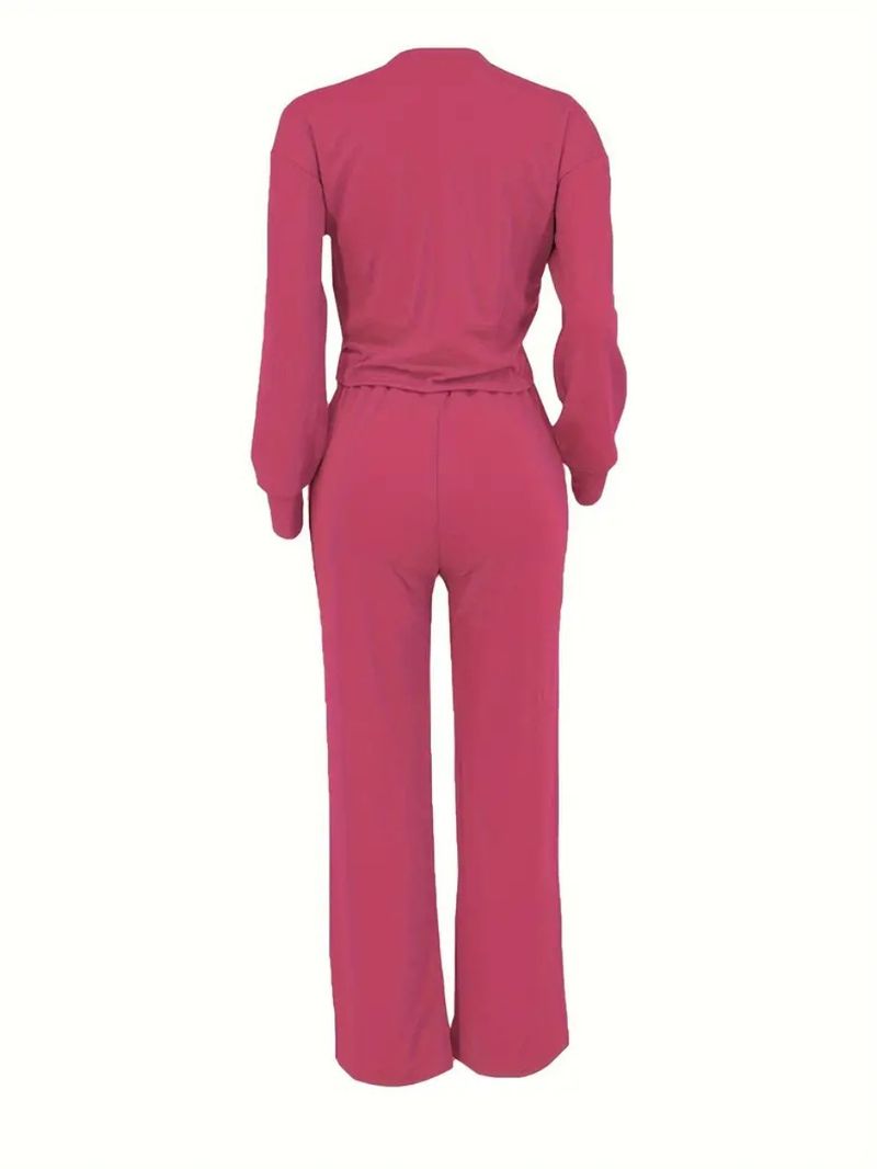 Abbigliamento femminile in autunno e inverno, nuove felpe a maniche lunghe con scollo rotondo, pantaloni con elastico in vita, completi casual e alla moda in due pezzi_voghion.com
