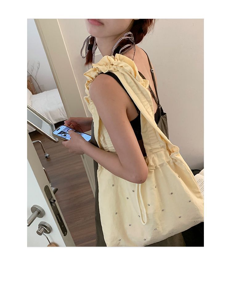 Piccola borsa in tela artistica trasparente per l'estate 2024 da donna, nuova borsa alla moda coreana pieghevole, versatile e di grande capacità_voghion.com