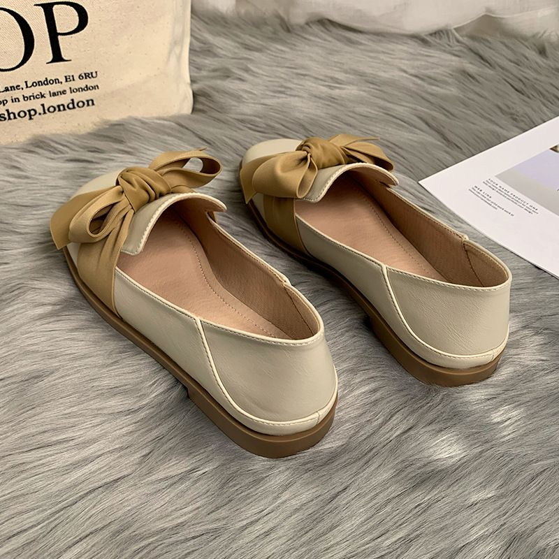p92023 Frühling und Herbst neue flache einzelne britische Art kleine Leder-Slip-on-Damen-Doudou-Schuhe-Loafer_voghion.com