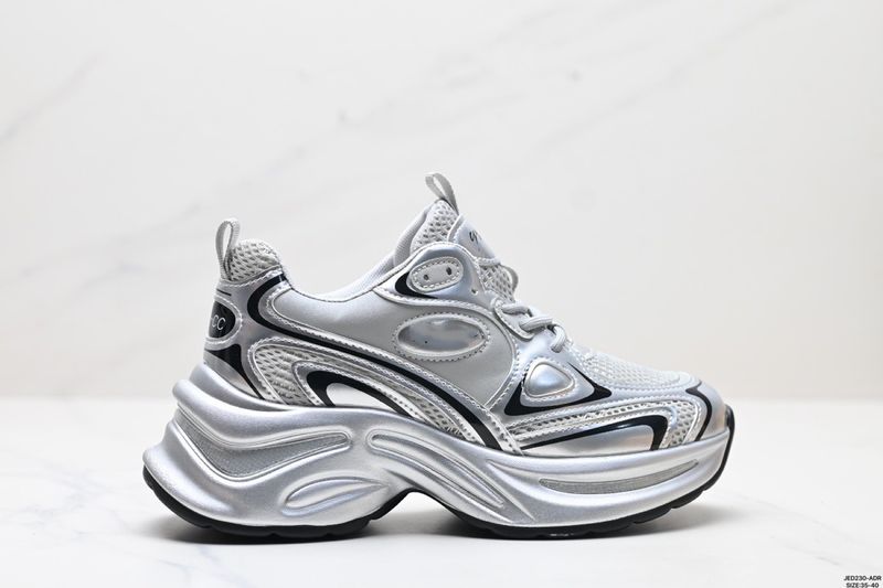 Lusi stesso stile ~ Nuove scarpe versatili con suola spessa da papà da donna, primavera 2025, adatte per invecchiare, lucidare e aumentare l'altezza._voghion.com