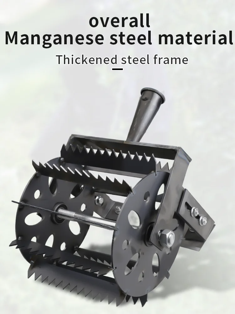 Hand Push Hoe Wheeled Weeding Manganese Steel Weed Machine Saw Tooth Agricultural Loosening Weeder No Handle_voghion.com