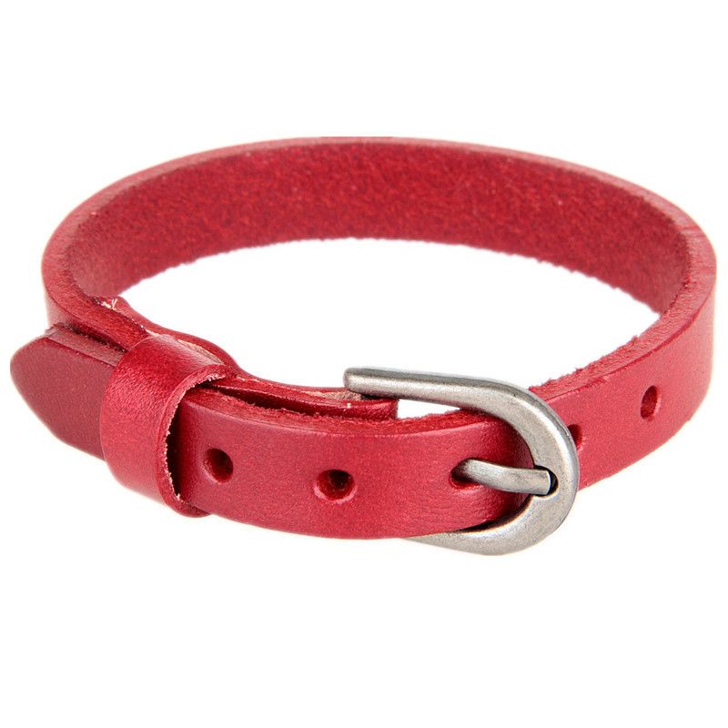 Rindsleder Einfache Perlen Glatte Strap Bunte Casual Trendy Leder Armband_voghion.com