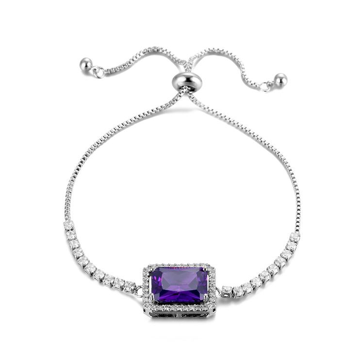 Shake voice live source factory direct 2021 best selling new rectangular zircon bracelet simple atmosphere_voghion.com