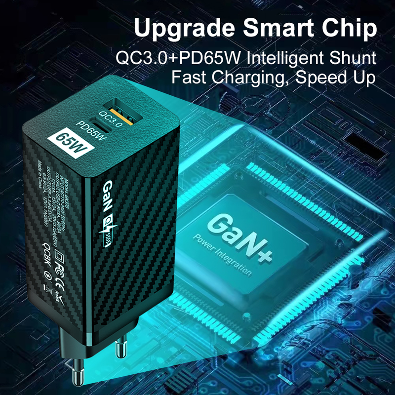 65W Achicea GaN USB C Charger Quick Charge 3.0 4.0 QC 3.0 QC 4.0 PD USB-C Type C Fast Charger Adapter for iPho      harger  harge_voghion.com