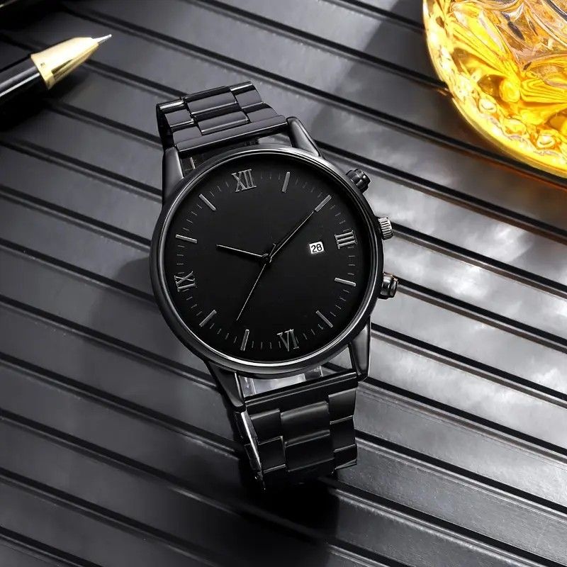 Men's Waterproof Quartz Watch - Trendy Design With Life Calendar & Date Display (Ideal For Students & Teens)_voghion.com
