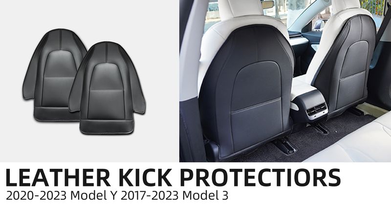 For Tesla 3 Model Y Seat Back Protector Backseat Kick Mats For Kids Extra Organizer Pocket_voghion.com