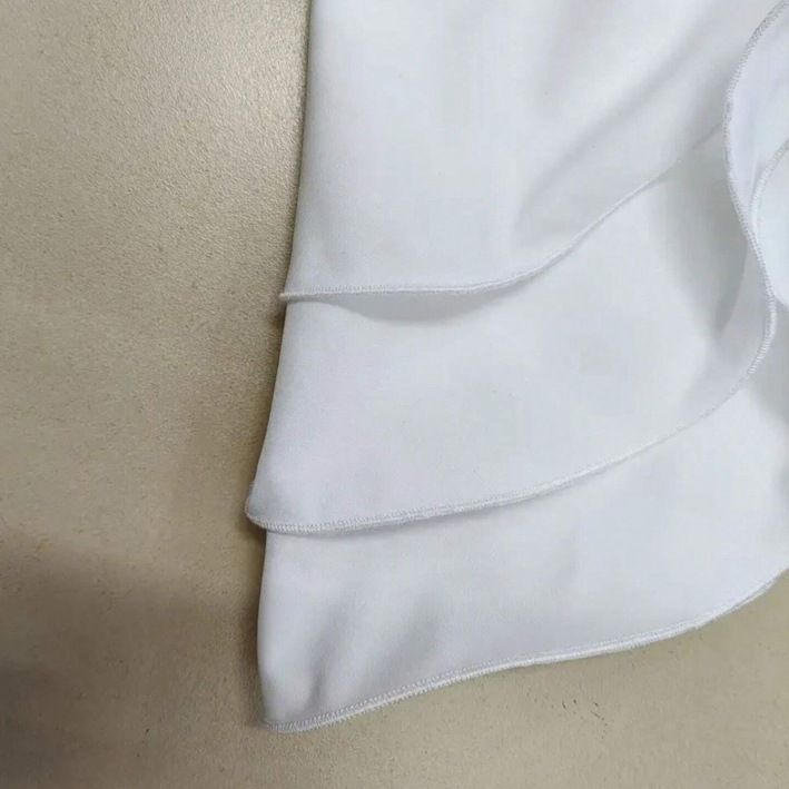 Tunica oversize da donna con scollo rotondo e maniche lunghe – Abito asimmetrico (bianco, 1XL-4XL)_voghion.com