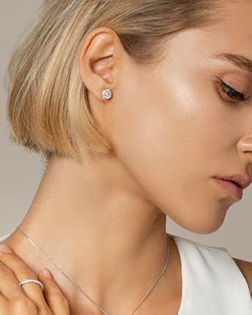 5 Pairs Cubic Zirconia Sterling Silver Stud Earrings For Women_voghion.com