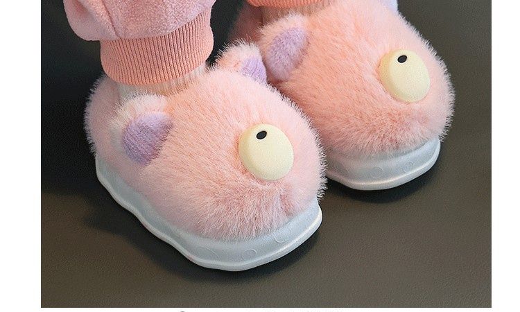 ToyPulse Baby 1-3 Jahre Kleinkinder Hausschuhe aus Baumwolle mit weicher Sohle, rutschfest, geschlossener Ferse, Winterstil, 175_voghion.com