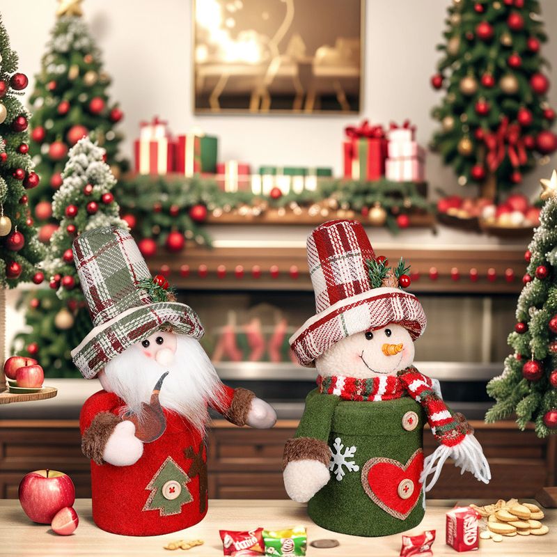 Aukštos klasės saldainių dovanų stiklainis, Kalėdų išvakarių dekoravimo dėžutė, Kalėdų Senelio sniego senelio stiklainis_voghion.com