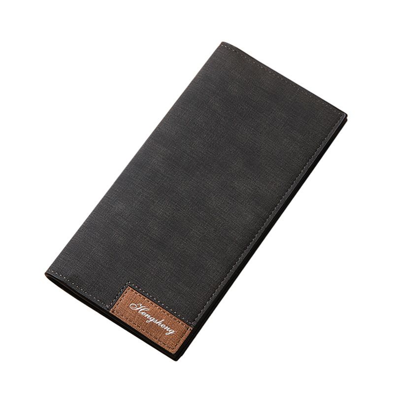 Dunne heren lange trendy merk leren gepersonaliseerde gesp matte portemonnee_voghion.com