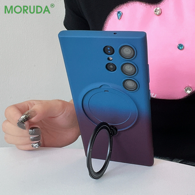 For S23 Ultra Gradient Color Magnetic Case for Samsung Galaxy S23 Ultra Plus Magsafe 360 ° Folding Bracket Shockproof Slim Cover_voghion.com