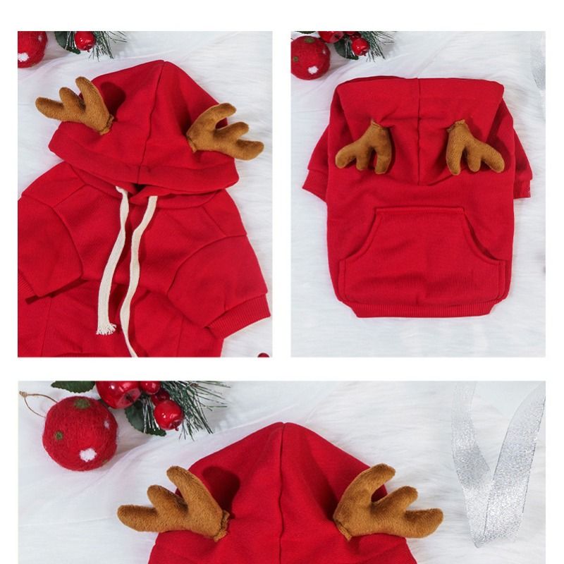Weihnachts-Haustierkleidung für Hunde und Katzen, universeller Geweihpullover, kreative Kleidung für Katzen, Elch, Cosplay-Anzug_voghion.com