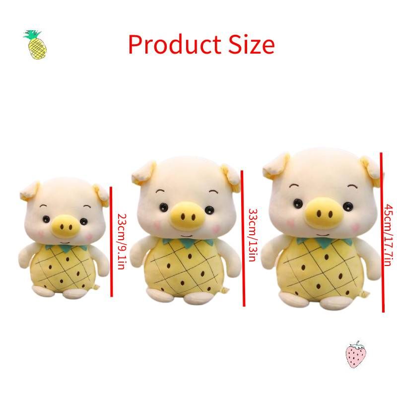 Pineapple Pig Strawberry Fruit Plush Toy Pig Doll Animal Stuffed Cushion_voghion.com